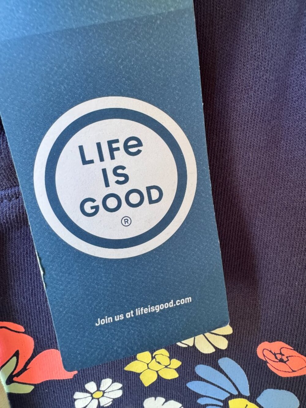 Life Is Good Spring Wildflower Stripe Simply True Fleece Hoodie Women's X-Large - Picture 9 of 10